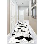 Viva Home Kaymaz Tabanlı Kesme Rulo Yolluk Asimetrik Mermer Ar273, Siyah, 100 X 320