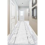 Viva Home Kaymaz Tabanlı Kesme Yolluk Silver Kenarlı Ar255, Gri, 100 X 190