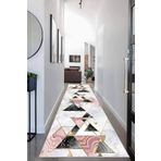 Viva Home Kaymaz Tabanlı Makinede Yıkanabilir Geometrik Kesme Rulo Yolluk Ar451, Pembe, 120 X 330