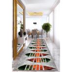 Viva Home Kaymaz Tabanlı Makinede Yıkanabilir Kesme Rulo Yolluk Yapraklar Ar459, Gri, 40 X 60