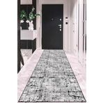 Viva Home Kaymaz Tabanlı Makinede Yıkanabilir Vintage Kesme Rulo Yolluk Ar461, Siyah, 50 X 80