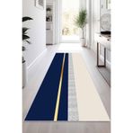 Viva Home Lacivert Gold Kaymaz Modern Kesme Rulo Yolluk Halı Vh013, Lacivert, 100 X 600