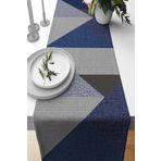 Viva Home Lacivert Masa Örtüsü Leke Tutmaz Premium Tay Tüyü Dokuma Kumaş Runner Geometrik 40X140Cm Rnr610