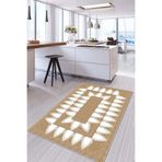 Viva Home Leke Kir Tutmaz Kaymaz Taban Hasır Görünümlü Yıkanabilen Mutfak Halısı Ar1078, Yıldız, 80 X 120