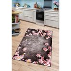 Viva Home Leke Tutmayan Kaymaz Tabanlı Makinede Yıkanan Çiçekli Mutfak Halısı Ar1242, Pembe, 100 X 160