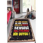 Viva Home Makinede Yıkanabilen Kaymaz Taban Aslan Taraftar Halısı Ar1153, Siyah-3, 160 X 230