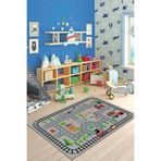 Viva Home Makinede Yıkanabilir Kaymaz Tabanlı Çocuk Oyun Halısı, Gri, 80 X 180