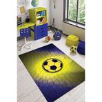 Viva Home Makinede Yıkanabilir Kaymaz Tabanlı Taraftar Halısı Ar155, Lacivert, 100 X 180