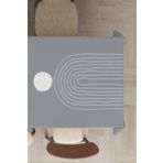 Viva Home Premium Tay Tüyü Kadife Yıkanabilir Kumaş Soyut Desen Leke Tutmaz Masa Örtüsü Mso176, Gri, 140 X 260