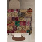 Viva Home Premium Yıkanabilir Leke Tutmayan Tay Tüyü Kadife Kumaş Patchwork Kırk Yama Masa Örtüsü Mso293