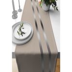 Viva Home Vizon 40x140 Cm Silver Premium Süet Dokuma Kumaş Leke Tutmayan Masa Örtüsü Runner Rnr510