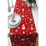 Viva Home Yeni Yıl Premium Tay Tüyü Leke Tutmayan Kumaş Yılbaşı Masa Örtüsü Christmas Runner 40x140cm Rnr538