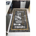 Viva Home Yıkanabilen Leke Tutmayan Kaymaz Tabanlı Kitchenware Mutfak Halısı Ar1276, Gri - 2, 100 X 200