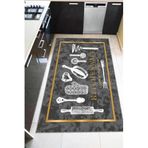 Viva Home Yıkanabilen Leke Tutmayan Kaymaz Tabanlı Kitchenware Mutfak Halısı Ar1276, Gri - 2, 120 X 180