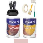 Vivaldi Fayans Boyası Seti Sıvı Cam ve Uygulama Seti Tezgah,mermer,banyo,mutfak Boyama Seti 1 Lt - BebekPembe