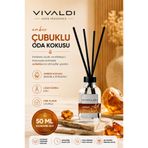 Vivaldi Home Amber Çubuklu Oda Kokusu 50 ml, Sıcak ve Oryantal Koku, Kalıcı Ortam Kokusu