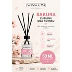 Vivaldi Home Sakura Çiçeği Çubuklu Oda Kokusu 50 ml, Hafif Çiçeksi ve Ferah Koku, Kalıcı Ortam Kokusu