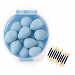 VIVALUXE 8’li Makyaj Süngeri Seti + Aplikatör Çubuk Hediyeli – Yumuşak, Lateks İçermeyen Beauty Blender Süngerleri (Yeşil, Pembe, Sarı, Mavi, Mor) | Nemli & Kuru Kullanım (Mavi)