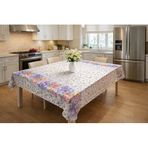 VIVALUXE Desenli Masa Örtüsü, Çiçekli ve Kahve Temalı Modeller, Mutfak Ve Yemek Masası İçin, Farklı Desen Seçenekleri 140 * 140 CM (Rosefield Pastel)