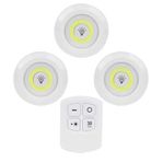 VIVALUXE Kablosuz LED Dokunmatik Işık Seti (3’lü) – Uzaktan Kumandalı, Beyaz Işık, Ayarlanabilir Parlaklık, Zamanlayıcılı, Pil ile Çalışan Dolap ve Mutfak Altı Aydınlatma