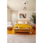 Vivamaison Çift Kişilik 4 Kat Müslin Pike Yatak Örtüsü Pamuklu Çift Taraflı Hardal 220X240 cm - 220 x 240 cm