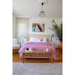Vivamaison Çift Kişilik 4 Kat Müslin Pike Yatak Örtüsü Pamuklu Çift Taraflı Pembe 220X240 cm - 220 x 240 cm