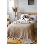 Vivamaison Çift Kişilik Pike Yatak Örtüsü 4 Kat Müslin Pamuklu Çift Taraflı Açık Kahve 220X240 cm - 220 x 240 cm - Açık Kahverengi