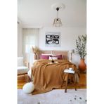 Vivamaison Çift Kişilik Waffle Pike Yatak Örtüsü Pamuklu Karamel 220X240 cm - Kahverengi - 220 x 240 cm