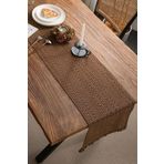 Vivamaison Pamuk Dantel Runner 35x145 cm Masa Örtüsü Koyu Kahve