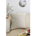 Vivamaison Tekli Özel Tasarım Düz Gri Keten Kırlent Yastık Kılıfı 43x43 Cm