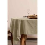 Vivamaison Yıkanmış Pamuk Keten Vizon Renk 160x260 cm Masa Örtüsü