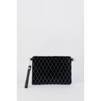 Vivaq Kadın İnce Baklava Gümüş Taşlı Süet Bilek Askılı Ve Zincir Askılı Portföy El Ve Clutch Çanta