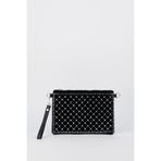 Vivaq Kadın Kapitone Gümüş Taşlı Süet Bilek Askılı Ve Zincir Askılı Portföy El Ve Clutch Çanta