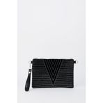 Vivaq Kadın V Gümüş Taşlı Süet Bilek Askılı ve Zincir Askılı Portföy El ve Clutch Çanta