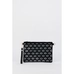 Vivaq Kadın Yelpaze Gümüş Taşlı Süet Bilek Askılı ve Zincir Askılı Portföy El ve Clutch Çanta