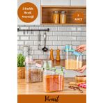Vivart 3 Adet 1.8 Lt Contalı Sızdırmaz Kapaklı Erzak Saklama Kabı Ölçekli Bakliyat Kabı Düzenleyici Kavanoz
