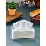 Vivart Üstü Desenli Clear Peçete Organizeri Z Peçetelik Şeffaf 22 x 12