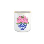 Vivas Blue Blanc Pembe Gül Espresso, Double Türk Kahvesi Fincanı - Kulpsuz Bardak