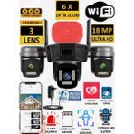 VİVATECH Pro 308 18MP WiFi 3 Lens Yapay Zeka İnsan Algılama Su Geçirmez Uzaktan İzleme Ptz Akıllı Kamera