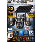 VİVATECH Pro 4346 4G Akıllı Kamera 9MP 3Kameralı 3Motorlu 10X Zoom İnsan Takibi Çift Yönlü Ses V380Pro Türkçe
