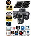 VİVATECH Pro 5604 20MP 4 Kameralı 2 Panel 4G Akıllı Kamera 16X Zoom İnsan Takibi Çift Yönlü Ses Hieasy Türkçe
