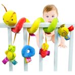 Vivaverse Bebek Beşik Puset Peluş Spiral Eğitici Çıngıraklı Oyuncak Bebek Arabası Asılan Yıkanabilen Oyuncağı - Renkli