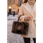 Vivazzaluxe Vintage Peluş Kürk Model Sonbahar, Kış The Bag Bonjeur Kadın El, Kol, Omuz Çanta - Acı Kahve
