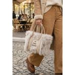 Vivazzaluxe Vintage Peluş Kürk Model Sonbahar, Kış The Bag Bonjeur Kadın El, Kol, Omuz Çanta - Açık Bej