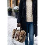 Vivazzaluxe Vintage Peluş Kürk Model Sonbahar, Kış The Bag Bonjeur Kadın El, Kol, Omuz Çanta - Leopar