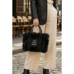 Vivazzaluxe Vintage Peluş Kürk Model Sonbahar, Kış The Bag Bonjeur Kadın El, Kol, Omuz Çanta - Siyah
