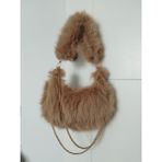Vivazzaluxe Vintage Peluş Kürk Model Sonbahar, Kış Tote Bag Kadın El, Omuz, Çapraz Çanta - Bej