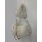 Vivazzaluxe Vintage Peluş Kürk Model Sonbahar, Kış Tote Bag Kadın El, Omuz, Çapraz Çanta - Beyaz