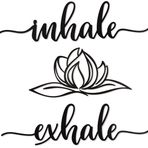 Vivegate Home Inhale Exhale Lotus Çiçeği Metal Duvar Dekoru - 45,7 cm x 45,7 cm Siyah Modern Açıklık Solunum Nefes Nilüfer Çiçeği Metal Duvar Tabelaları Asılı Oda Raf Dekoru için