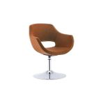 Vivense Alesta Krom Flanş Tabanlı Dönerli Ofis Bekleme Sandalyesi - 64 cm x 60 cm x 75 cm - Turuncu